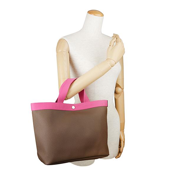 並行輸入 エルベ シャプリエ トートバッグ Herve Chapelier ペブルド グレイン コーテッド キャンバス 704GP 6454Fレディース ブラウン 茶 ピンク | Herve Chapelier | 05