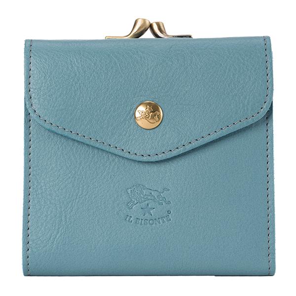 並行輸入 イルビゾンテ  2つ折り財布 ヴァッケッタ C0423 EP 1107 ライトブルー 水色 爆買 | IL BISONTE