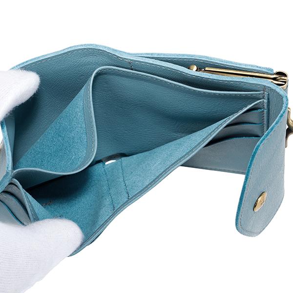 並行輸入 イルビゾンテ  2つ折り財布 ヴァッケッタ C0423 EP 1107 ライトブルー 水色 爆買 | IL BISONTE | 05