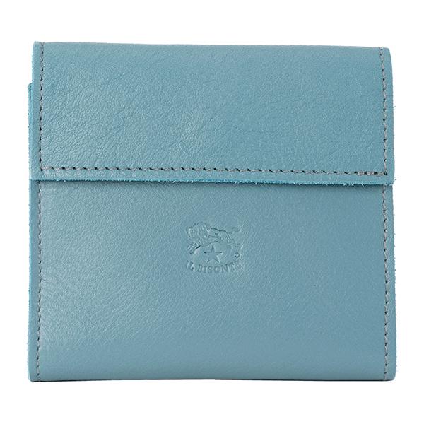 並行輸入 イルビゾンテ  2つ折り財布 ヴァッケッタ C0455 EP 1107 ライトブルー 水色 爆買 | IL BISONTE
