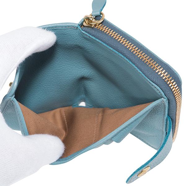 並行輸入 イルビゾンテ  2つ折り財布 ヴァッケッタ C0960 EP 1107 ライトブルー 水色 爆買 | IL BISONTE | 05