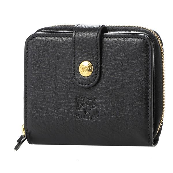 並行輸入 イルビゾンテ 2つ折り財布 IL BISONTE ヴァッケッタ C0960 P 153ユニセックス ブラック 黒 | IL BISONTE