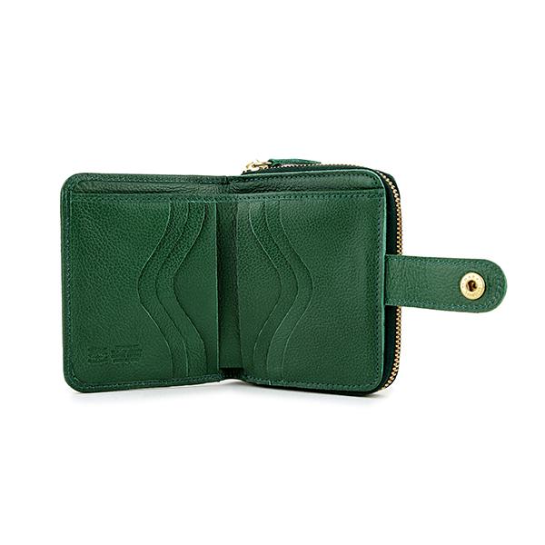 美品　イルビゾンテ　ビッグロゴ　折りたたみ財布　グリーン イル ビゾンテ IL BISONTE 財布 （グリーン系） -ファッション通販