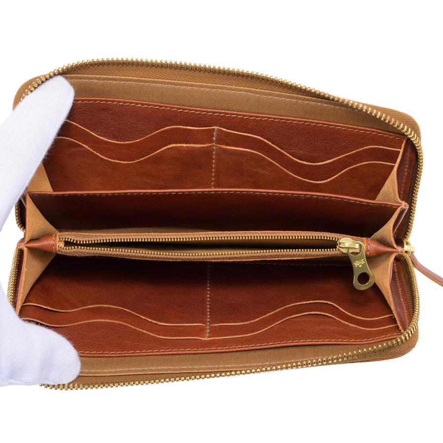 IL BISONTE VACCHETTA 長財布 レザー ラウンドファスナー