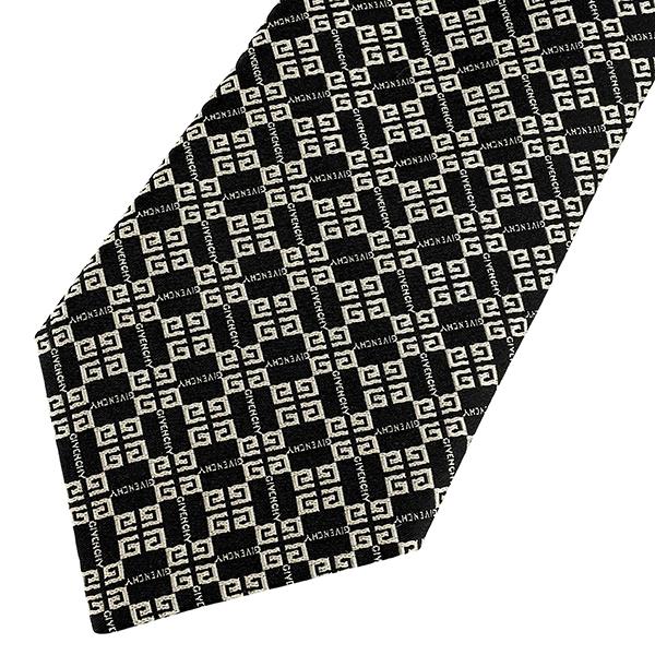 並行輸入 ジバンシイ ネクタイ GIVENCHY シルク J1750 5メンズ ブラック 黒 クリーム | GIVENCHY | 01