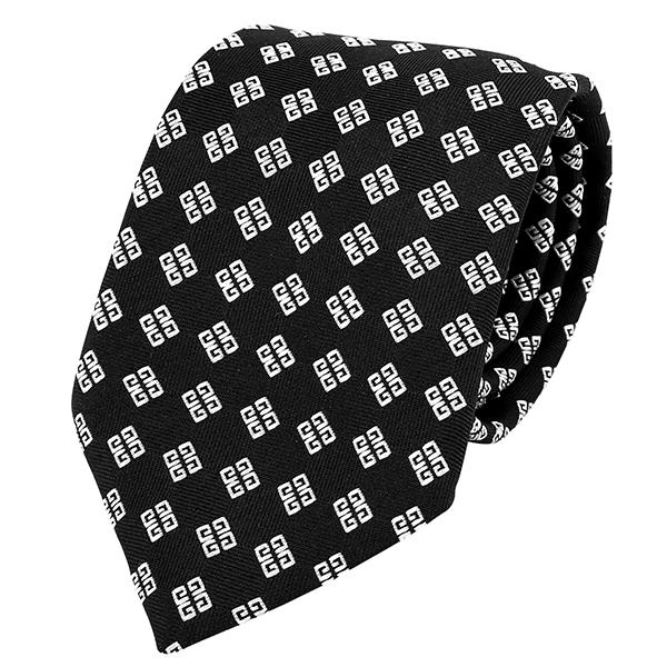 並行輸入 ジバンシイ ネクタイ GIVENCHY シルク J1751 4メンズ ブラック 黒 ホワイト 白 | GIVENCHY