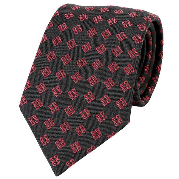 並行輸入 ジバンシイ ネクタイ GIVENCHY シルク J1751 5メンズ ブラック 黒 レッド 赤 | GIVENCHY
