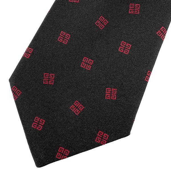 並行輸入 ジバンシイ ネクタイ GIVENCHY シルク J1752 8メンズ ブラック 黒 レッド 赤 | GIVENCHY | 01