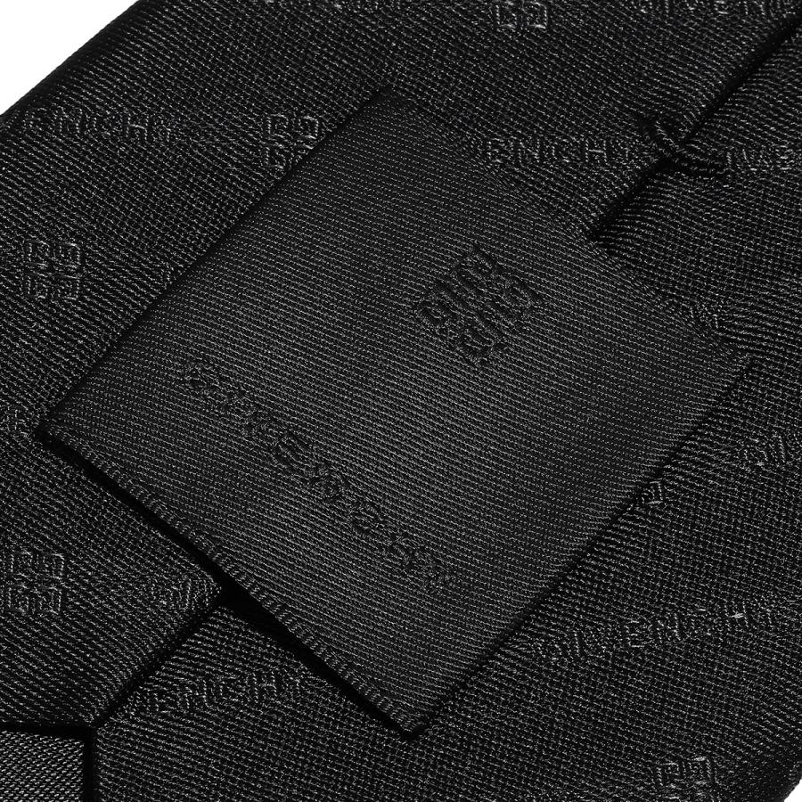 現行】美品 GIVENCHY ジャガード 4Gロゴ ストライプ ネクタイ 黒