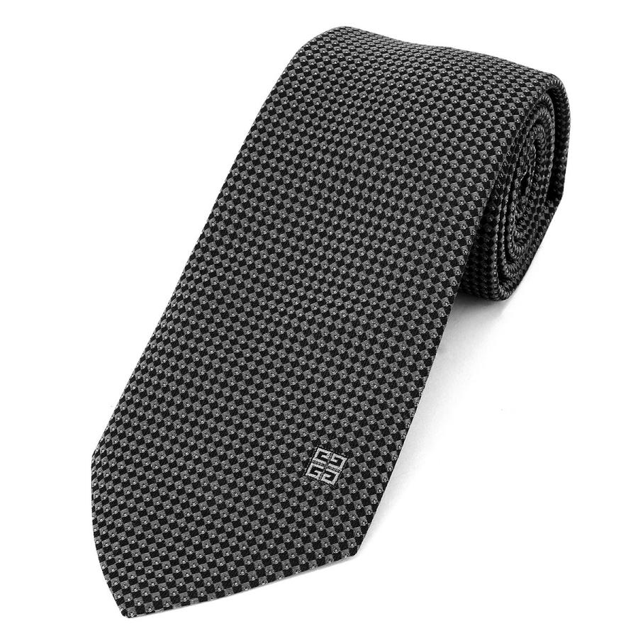GIVENCHY ブラック シルク ネクタイ 中古・古着通販】GIVENCHY (ジバンシィ) ブランドロゴ シルク