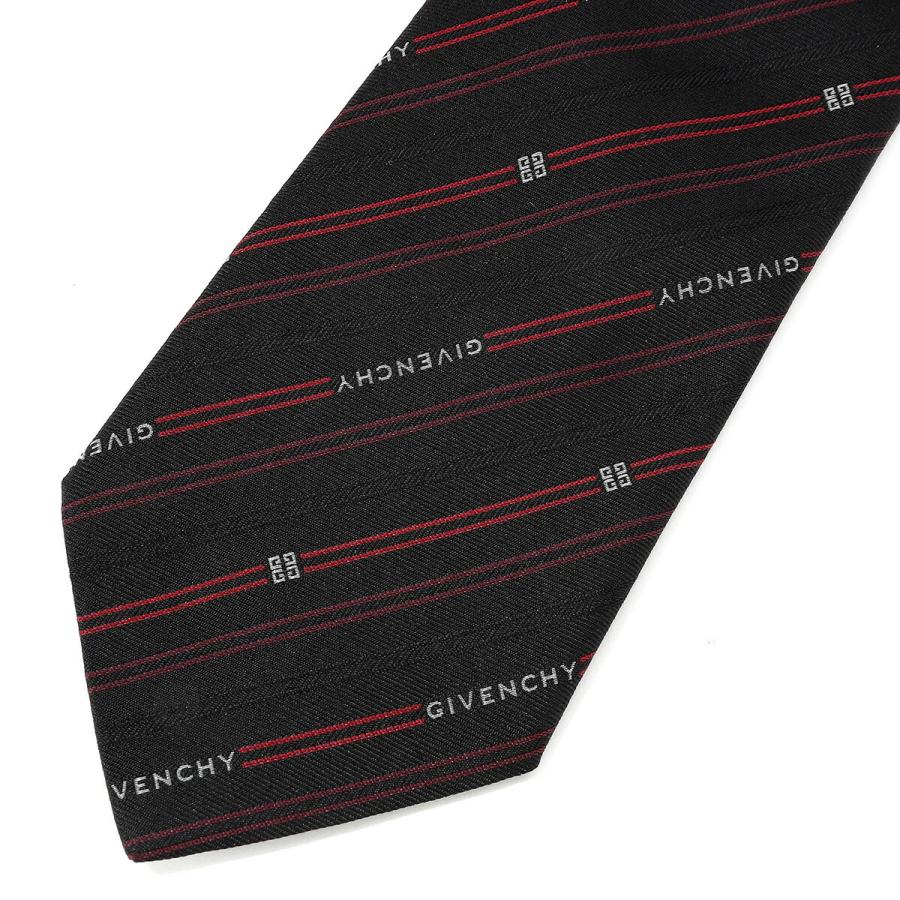 並行輸入 ジバンシイ ネクタイ GIVENCHY シルク J5902 001メンズ ブラック 黒 レッド 赤 | GIVENCHY | 01