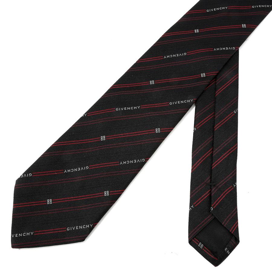 並行輸入 ジバンシイ ネクタイ GIVENCHY シルク J5902 001メンズ ブラック 黒 レッド 赤 | GIVENCHY | 04