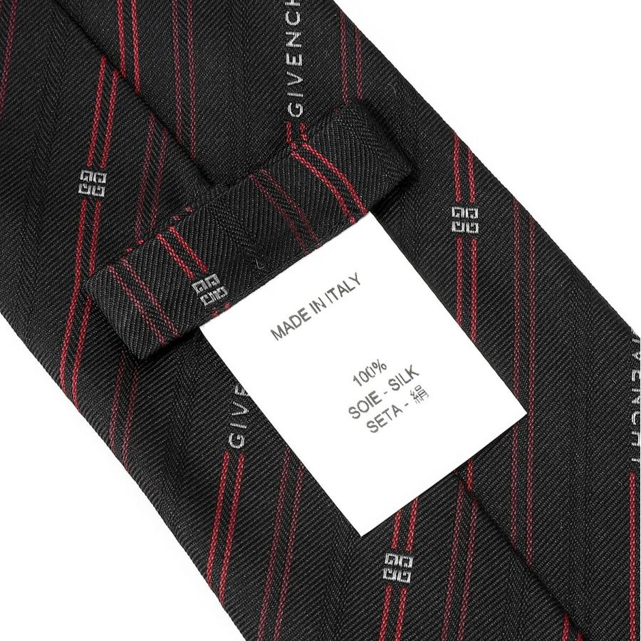 並行輸入 ジバンシイ ネクタイ GIVENCHY シルク J5902 001メンズ ブラック 黒 レッド 赤 | GIVENCHY | 06