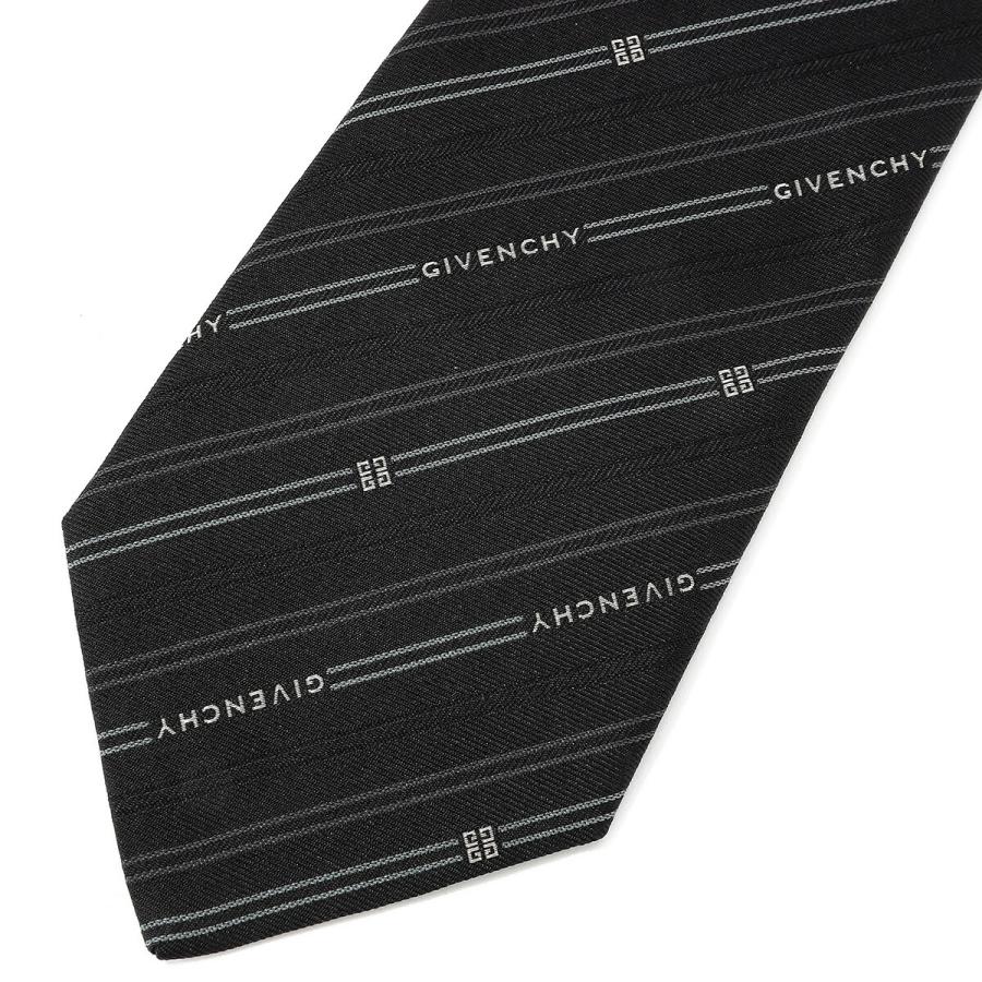 並行輸入 ジバンシイ ネクタイ GIVENCHY シルク J5902 003メンズ ブラック 黒 グレー | GIVENCHY | 01