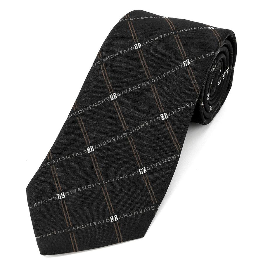 並行輸入 ジバンシイ ネクタイ GIVENCHY シルク J5912 001メンズ ブラック 黒 ブラウン系 | GIVENCHY