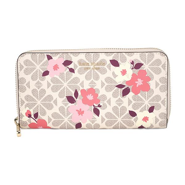 並行輸入 ケイトスペード 長財布(ラウンドファスナー) kate spade スペード フラワー チェリー ブロッサム コーテッド キャンバス K6718 960 爆買 | kate spade NEW YORK