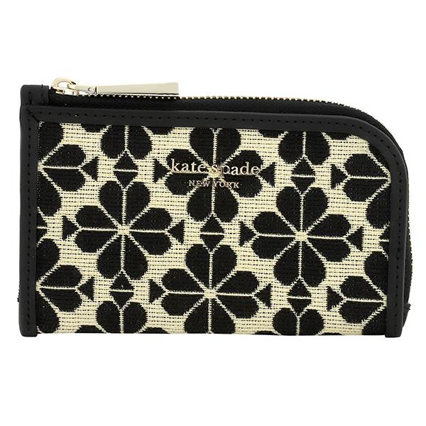 並行輸入 ケイトスペード カードケース kate spade スペードフラワー ジャガード K7840 250レディース クリーム ブラック 黒 | kate spade NEW YORK