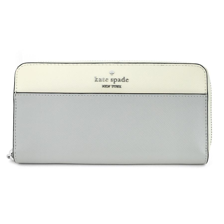並行輸入 ケイトスペード 長財布(ラウンドファスナー) kate spade マディソン KC509 020レディース グレー オフホワイト 白 | kate spade NEW YORK
