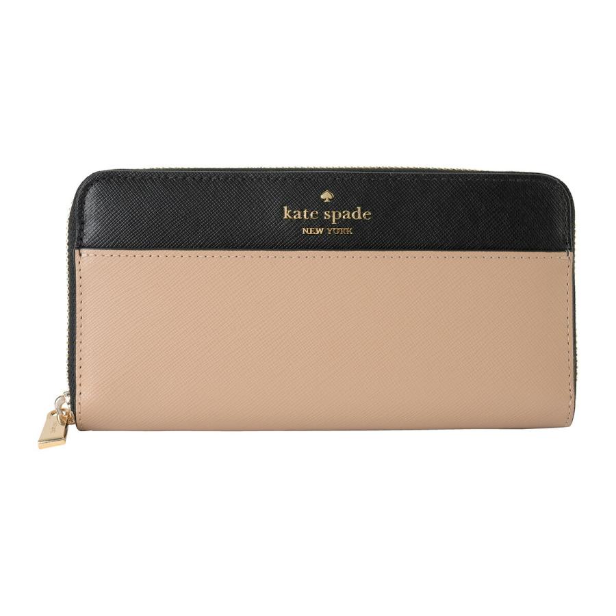 並行輸入 ケイトスペード 長財布(ラウンドファスナー) kate spade マディソン KC509 200レディース ベージュ ブラック 黒 | kate spade NEW YORK