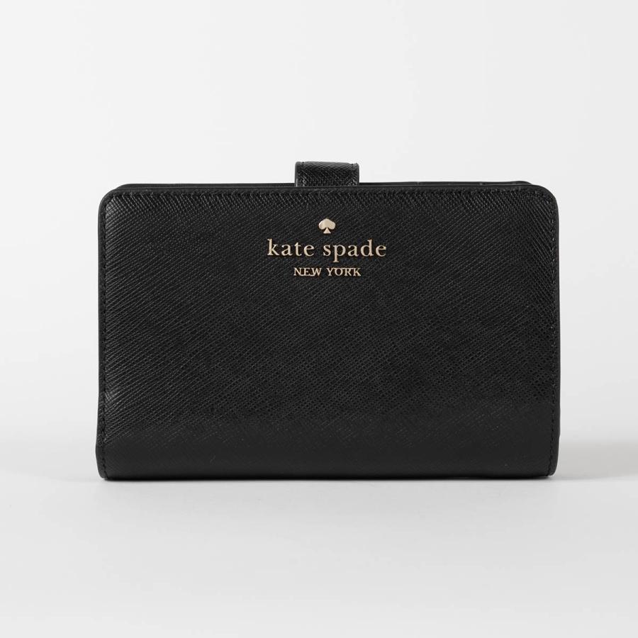 並行輸入 ケイトスペード 2つ折り財布 kate spade サフィアノレザー KN752 001 レディース ブラック | kate spade NEW YORK