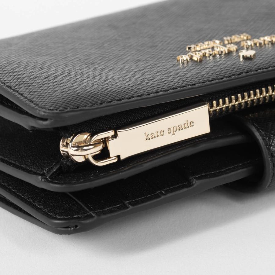 並行輸入 ケイトスペード 2つ折り財布 kate spade サフィアノレザー KN752 001 レディース ブラック | kate spade NEW YORK | 07