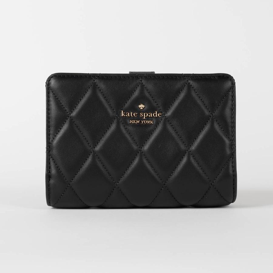 並行輸入 ケイトスペード 2つ折り財布 kate spade キルテッド KN755 001 レディース ブラック | kate spade NEW YORK
