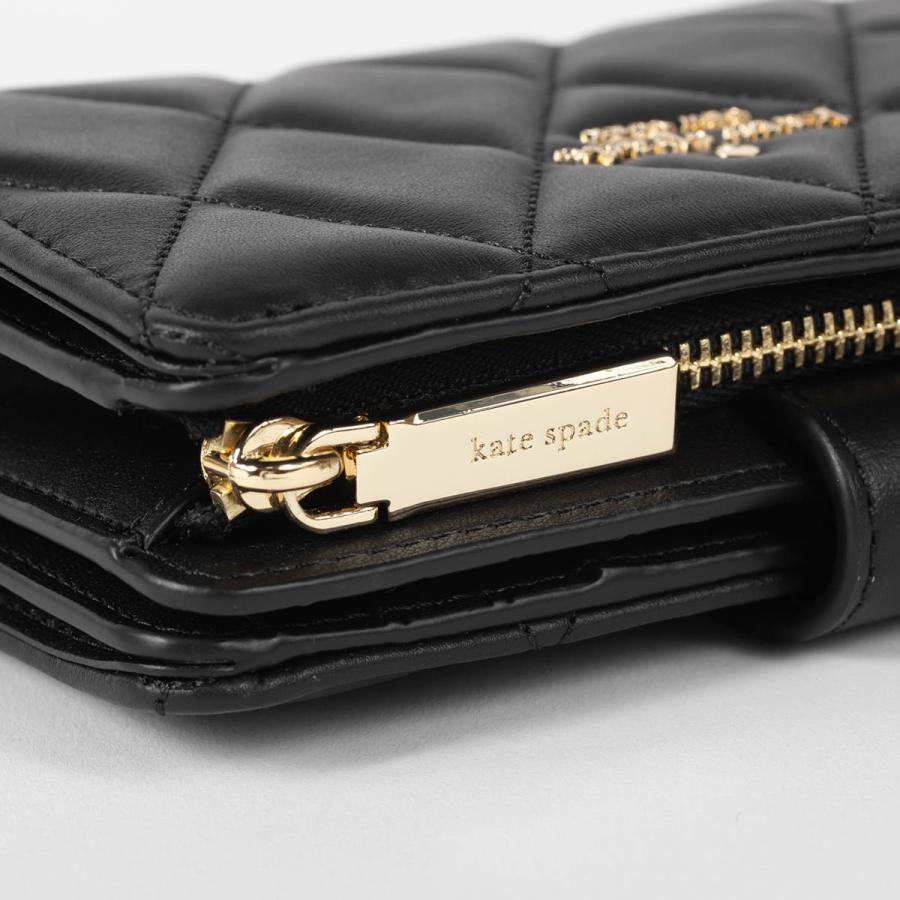 並行輸入 ケイトスペード 2つ折り財布 kate spade キルテッド KN755 001 レディース ブラック | kate spade NEW YORK | 07
