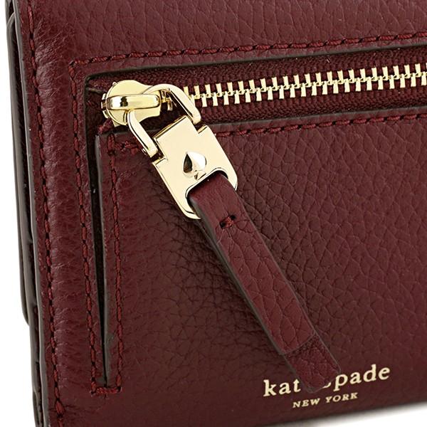 kate spade NEW YORK ケイトスペード 2つ折り財布 バーガンディ系 