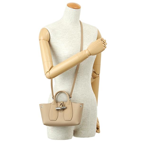 ロンシャン ロゾ ハンドバッグ アイボリー×ベージュ 型押しレザー A4 LONGCHAMP 並行輸入 ロンシャン トートバッグ ル ロゾ L トップ