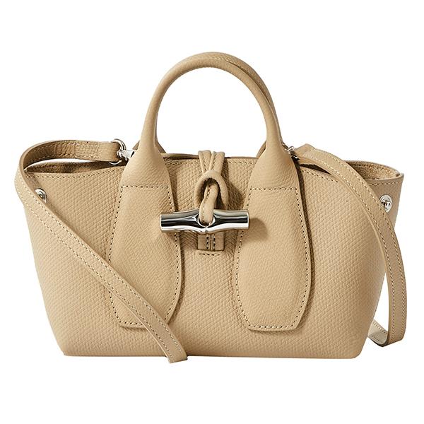 LONGCHAMP 並行輸入 ロンシャン ハンドバッグ ベージュ ロゾ TOP