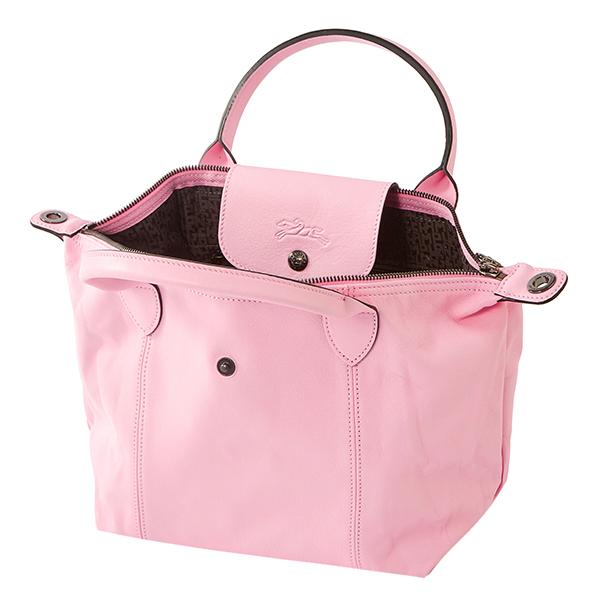 Longchamp ル プリアージュ キュイールトップハンドルバッグ S ピンク Longchamp ル プリアージュ キュイールトップハンドルバッグ S