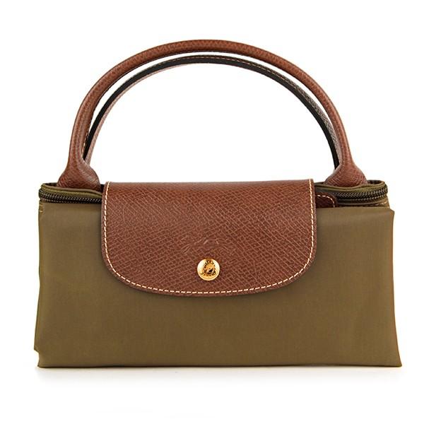 LONGCHAMP 並行輸入 ロンシャン ボストンバッグ カーキ ル プリ