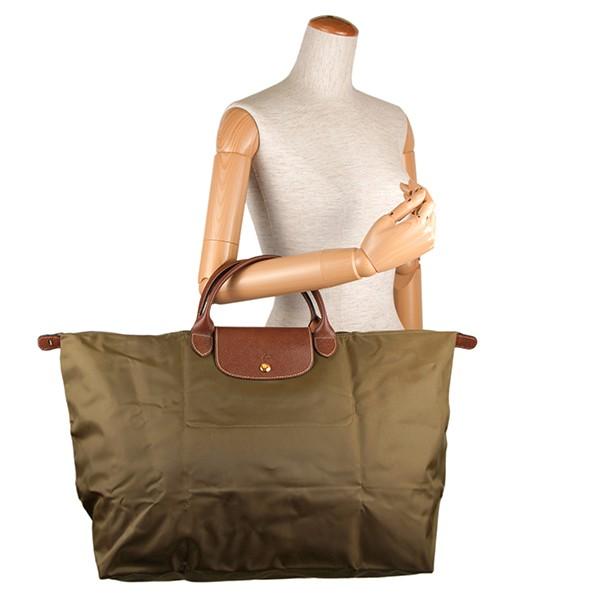 LONGCHAMP 並行輸入 ロンシャン ボストンバッグ カーキ ル プリ