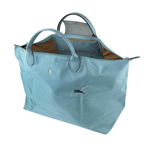 ○75 LONGCHAMP ロンシャン ルプリアージュ　ボストンバッグ　水色　大 LONGCHAMP ロンシャン ボストンバッグ ライトブルー 水色 ル
