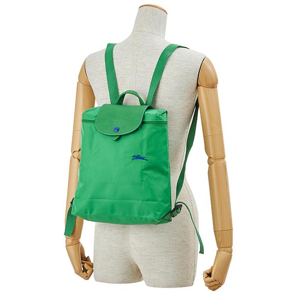 未使用級　希少カラー　ロンシャン　ル プリアージュ　ミニリュック　キュイール　緑 LONGCHAMP（ロンシャン） 並行輸入 リュックサック グリーン 緑 ル