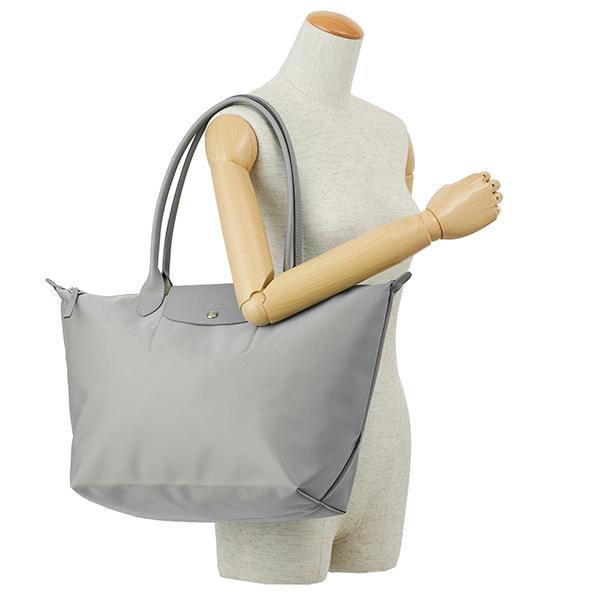 LONGCHAMP ロンシャン トートバッグ ライトグレー系 ル・プリ LONGCHAMP ロンシャン トートバッグ ライトグレー系 ル・プリ