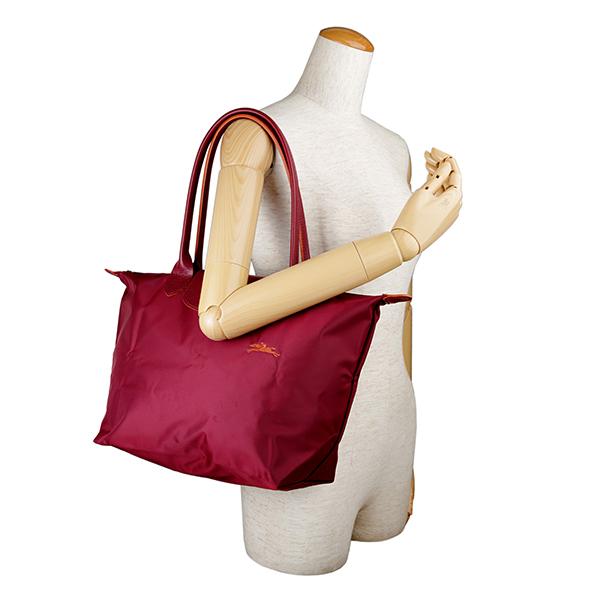 極美品　ロンシャン ル・プリアージュ クラブ トートバッグ　レッド　赤 LONGCHAMP ロンシャン トートバッグ ガーネット レッド 赤系 ル