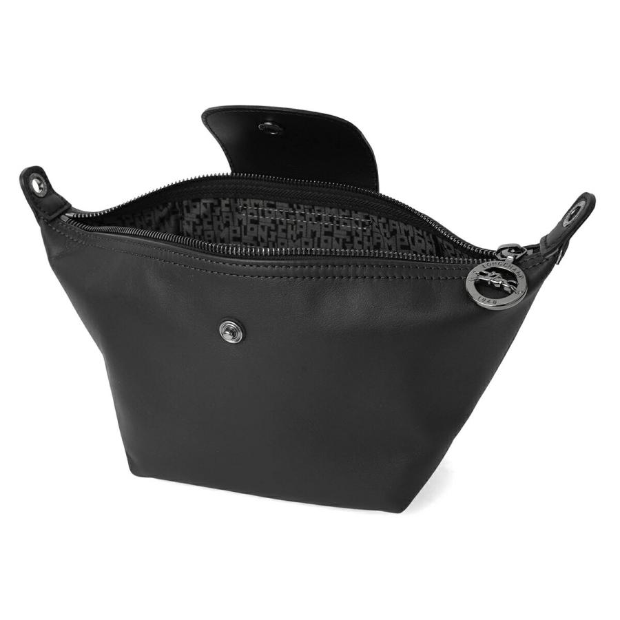 LONGCHAMP(ロンシャン) ショルダーバッグ - 黒×ブラウン ナイロン×レザー LONGCHAMP（ロンシャン） 斜め掛け ショルダーバッグ ブラウン
