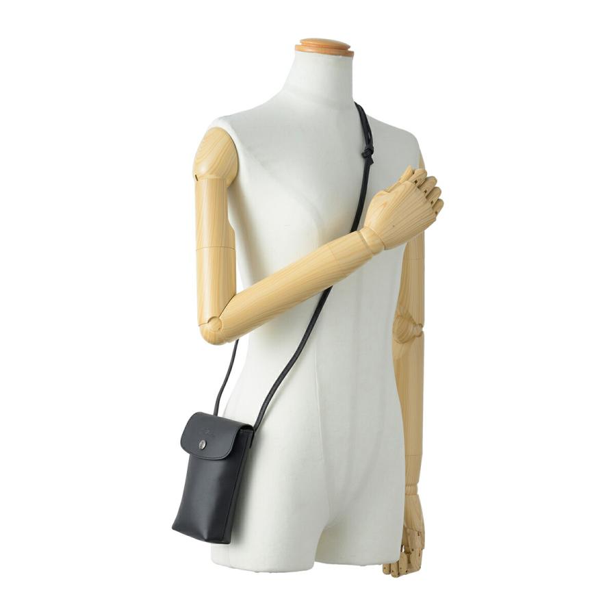 近年モデル ロンシャン Le Pliage Xtra スマートフォンケース BL Le Pliage Xtra Phone case with leather lace Black - Leather