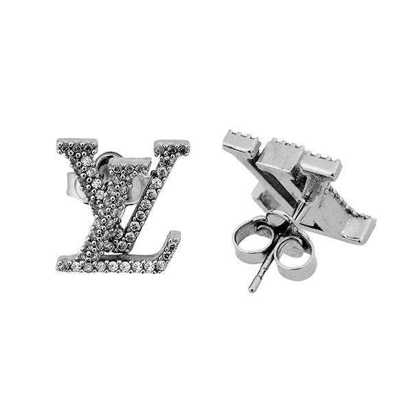 Louis Vuitton LVロゴ ピアス シルバー LOUIS VUITTON ピアス LVロゴピアス ヴィトン ルイヴィトン