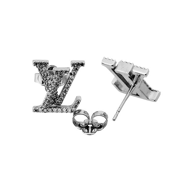 Louis Vuitton LVロゴ ピアス シルバー 中古・古着通販】LOUIS VUITTON (ルイ ヴィトン) ピアス