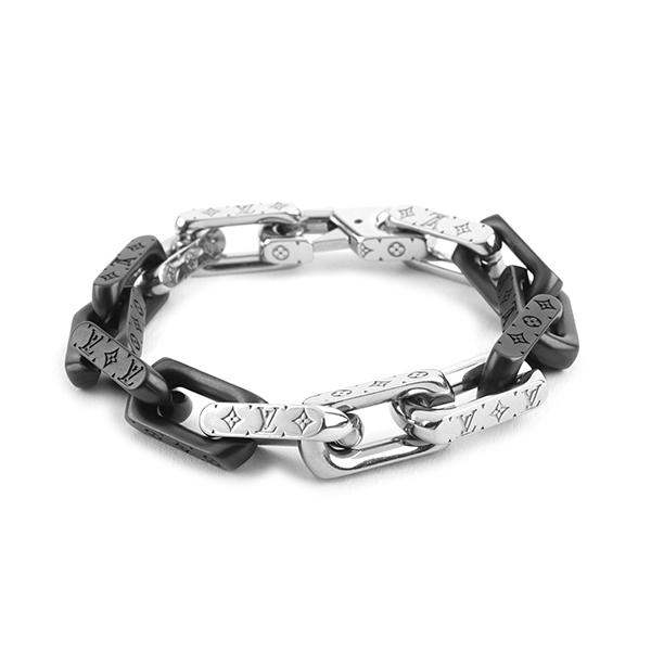 並行輸入 ルイヴィトン ブレスレット Louis Vuitton モノグラム ブラスレ・モノグラムチェーン M00686ユニセックス シルバー 銀 ブラック 黒 | LOUIS VUITTON