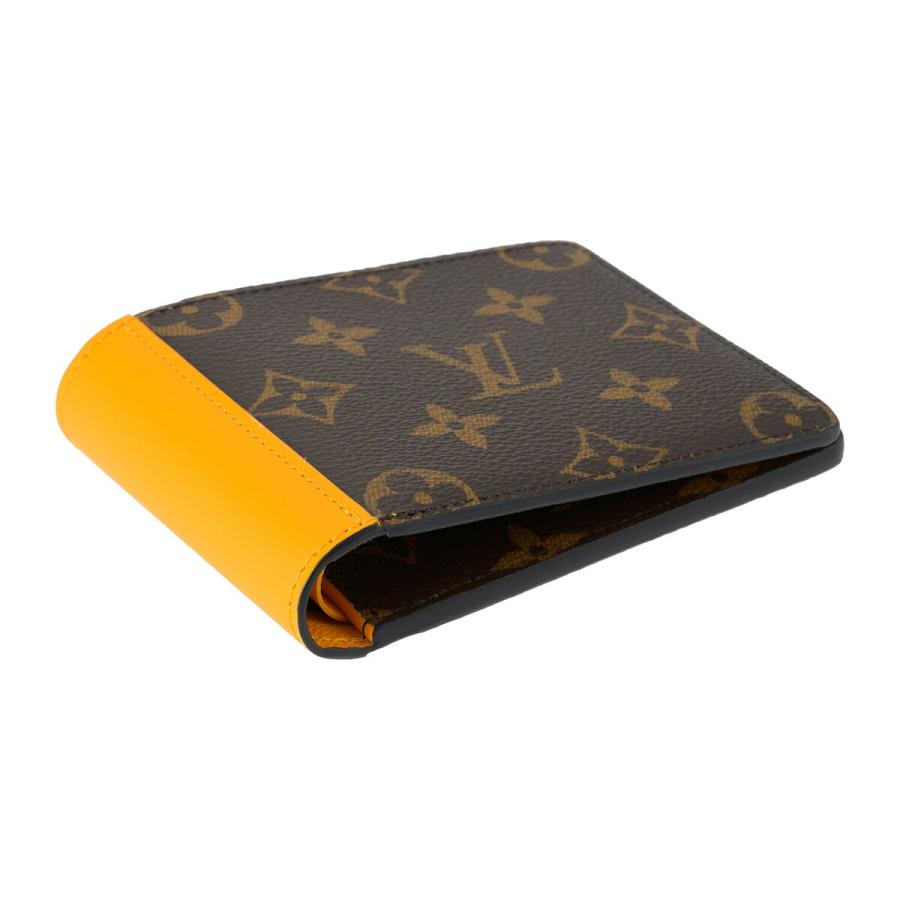 並行輸入 ルイヴィトン 2つ折り財布 Louis Vuitton モノグラム マカサー ポルトフォイユ・ミュルティプル M12837メンズ ブラウン 茶 イエロー 黄色 爆買 | LOUIS VUITTON | 02