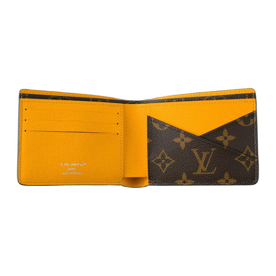 並行輸入 ルイヴィトン 2つ折り財布 Louis Vuitton モノグラム マカサー ポルトフォイユ・ミュルティプル M12837メンズ ブラウン 茶 イエロー 黄色 爆買 | LOUIS VUITTON | 03