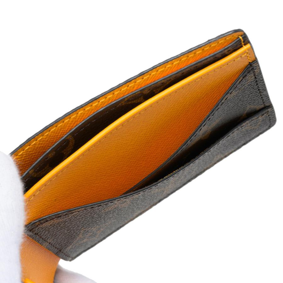 並行輸入 ルイヴィトン 2つ折り財布 Louis Vuitton モノグラム マカサー ポルトフォイユ・ミュルティプル M12837メンズ ブラウン 茶 イエロー 黄色 爆買 | LOUIS VUITTON | 06