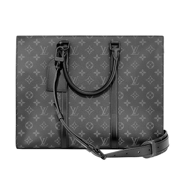並行輸入 ルイヴィトン ブリーフケース Louis Vuitton モノグラム エクリプス サックプラ・ホリゾンタル ジップ M45265メンズ グレー ブラック | LOUIS VUITTON
