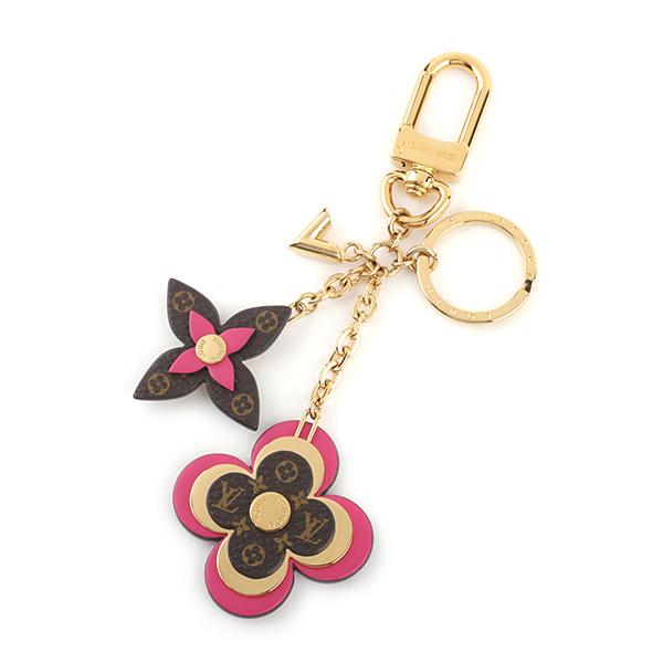 並行輸入 ルイヴィトン キーホルダー Louis Vuitton モノグラム ポルト クレ・ブルーミング フラワー M63084レディース ブラウン 茶 ピンク | LOUIS VUITTON