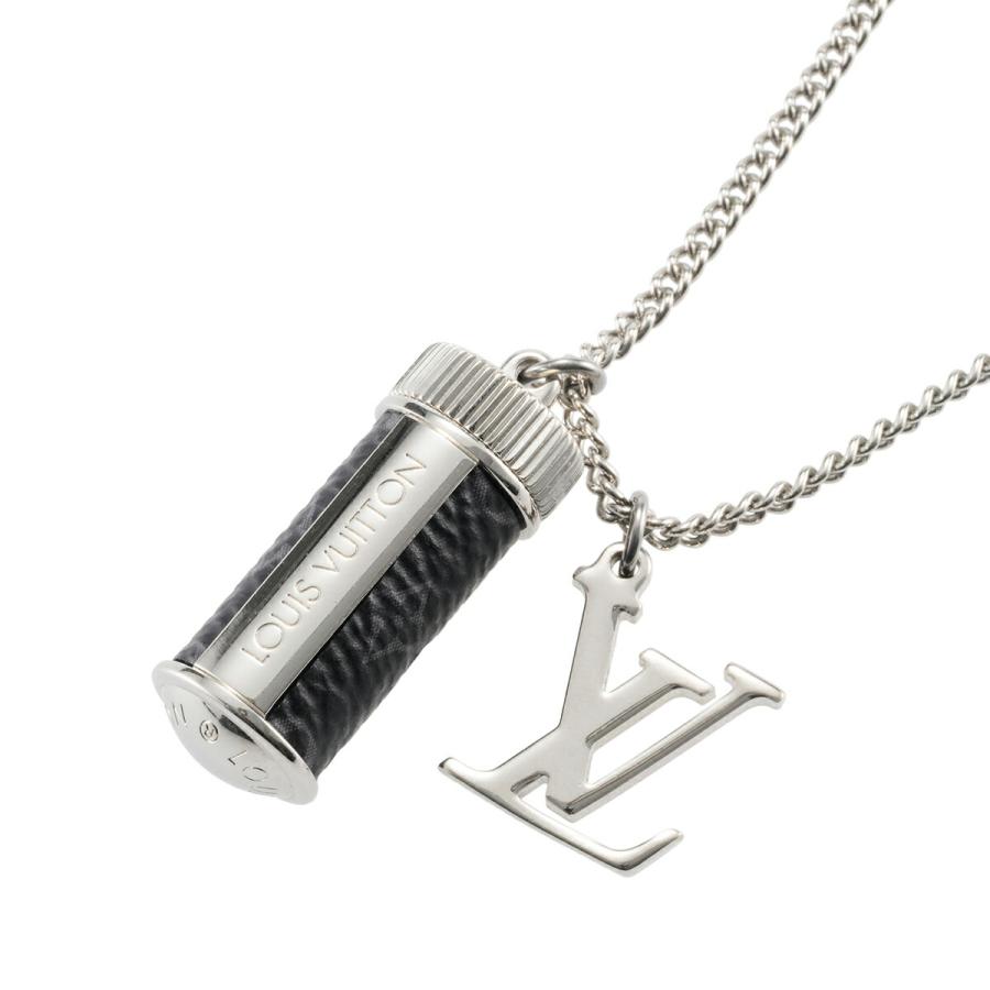 並行輸入 ルイヴィトン ネックレス Louis Vuitton モノグラム・エクリプス ネックレス・チャームズ M63641メンズ ブラック 黒 シルバー 銀 | LOUIS VUITTON