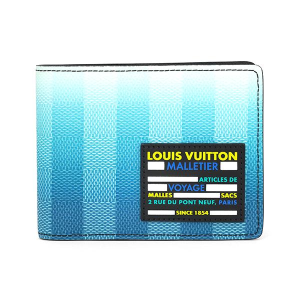 並行輸入 ルイヴィトン 2つ折り財布 Louis Vuitton ダミエ・ストライプ ポルトフォイユ・ミュルティプル M81319メンズ ブルー | LOUIS VUITTON