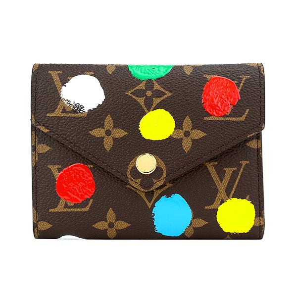 並行輸入 ルイヴィトン 3つ折り財布 Louis Vuitton ルイヴィトン×草間彌生 ポルトフォイユ・ヴィクトリーヌ M81865ユニセックス ブラウン 茶 マルチカラー | LOUIS VUITTON